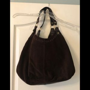 Sigrid Olsen brown suede tote bag.